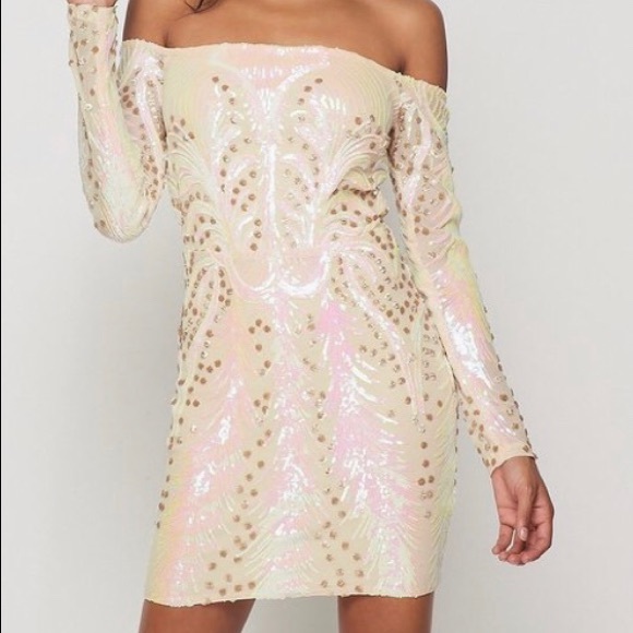 ‼️ Iridescent Sequin Mini Cocktail Event Dress - Picture 3 of 4